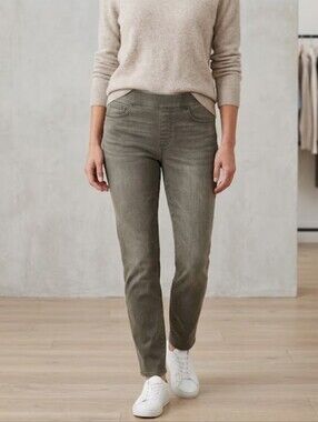 Soft Surroundings Green Stretch Elastic Waist Pants Small With Pockets Casual